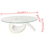 vidaXL Coffee Table With Oval Glass Top High Gloss White | SKU: 240431 | Barcode: 8718475852018