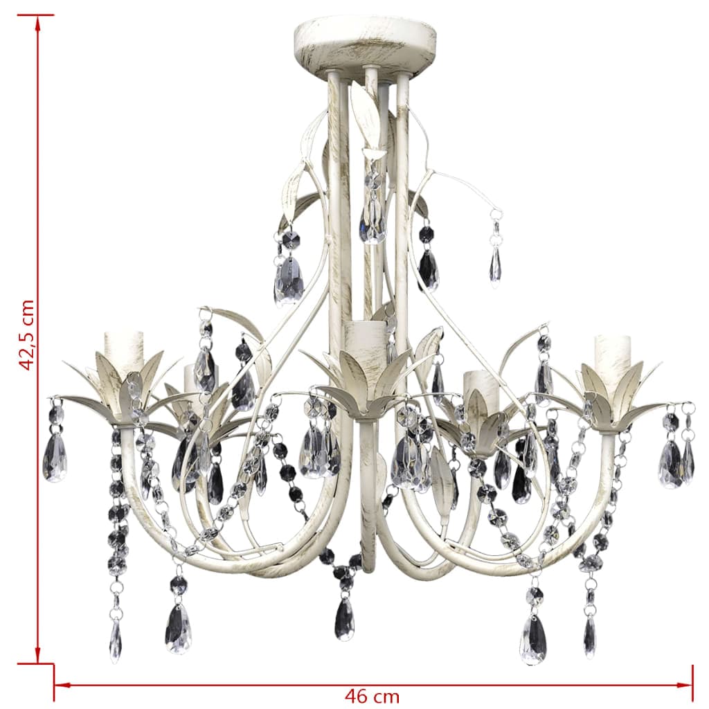 vidaXL Crystal Pendant Ceiling Lamp Chandelier Elegant 5 Bulb Sockets | SKU: 240687 | Barcode: 8718475862260