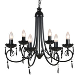 vidaXL Pendant Ceiling Lamp Elegant Chandelier Black 6 Bulb Sockets | SKU: 240689 | Barcode: 8718475862284