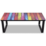vidaXL Coffee Table With Rainbow Printing Glass Top | SKU: 241175 | Barcode: 8718475888796