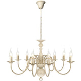 vidaXL Antique White Metal Chandelier 8 x E14 Bulbs | SKU: 241383 | Barcode: 8718475891390