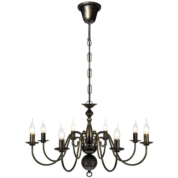 vidaXL Antique Black Metal Chandelier 8 x E14 Bulbs | SKU: 241384 | Barcode: 8718475891406