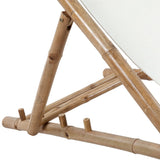 vidaXL Outdoor Deck Chair Bamboo And Canvas | SKU: 41491 | Barcode: 8718475909088