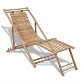 vidaXL Outdoor Deck Chair With Footrest Bamboo | SKU: 41492 | Barcode: 8718475909095