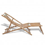 vidaXL Outdoor Deck Chair With Footrest Bamboo | SKU: 41492 | Barcode: 8718475909095