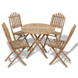 VidaXL Bamboo 5 Piece Folding Outdoor Dining Set | SKU: 41497 | UPC: 8718475909149 | Weight: 15.2kg