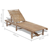 vidaXL Sun Lounger Bamboo | SKU: 41499 | Barcode: 8718475909163