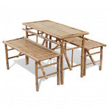 VidaXL Bamboo Beer Table With 2 Benches | SKU: 41502 | UPC: 8718475909194 | Weight: 18.4kg