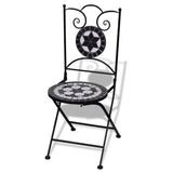 vidaXL Folding Bistro Chairs 2 pcs Ceramic Black And White | SKU: 41533 | Barcode: 8718475910930