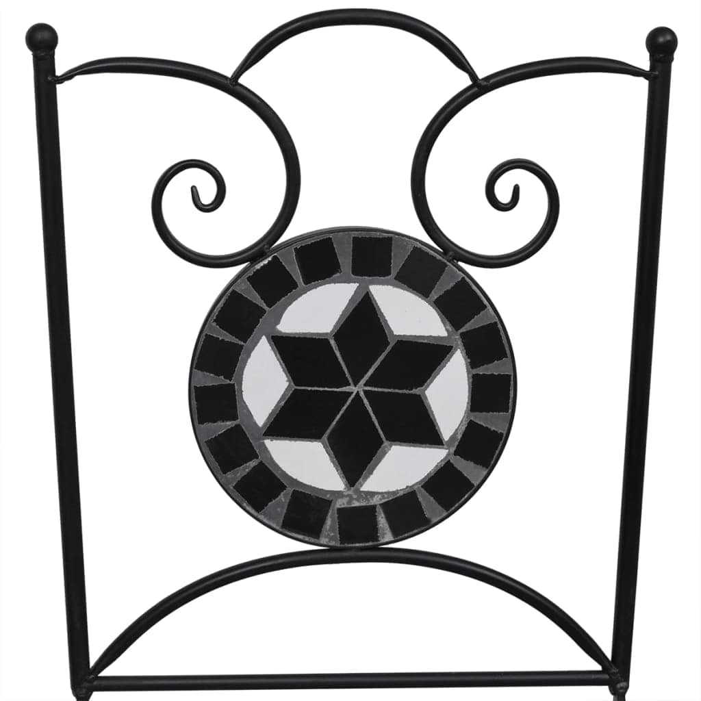 vidaXL Folding Bistro Chairs 2 pcs Ceramic Black And White | SKU: 41533 | Barcode: 8718475910930