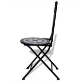 vidaXL Folding Bistro Chairs 2 pcs Ceramic Black And White | SKU: 41533 | Barcode: 8718475910930