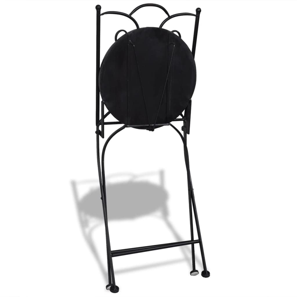 vidaXL Folding Bistro Chairs 2 pcs Ceramic Black And White | SKU: 41533 | Barcode: 8718475910930