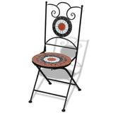 vidaXL Folding Bistro Chairs 2 pcs Ceramic Terracotta And White | SKU: 41535 | Barcode: 8718475910954