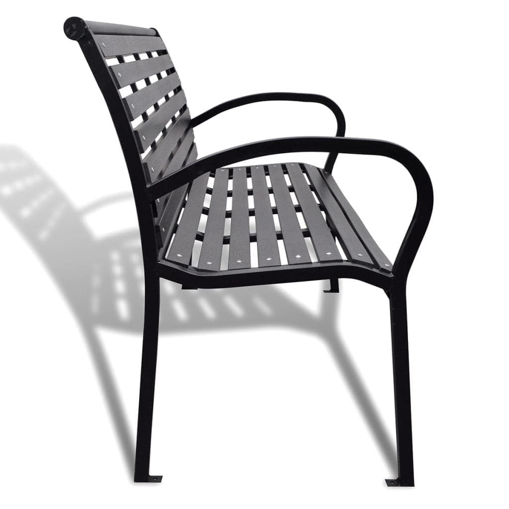 vidaXL Garden Bench 125 cm Steel And WPC Black | SKU: 41556 | Barcode: 8718475911319