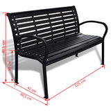 vidaXL Garden Bench 125 cm Steel And WPC Black | SKU: 41556 | Barcode: 8718475911319