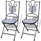 Chairs From VidaXL 3 Piece Bistro Set Ceramic Tile Blue And White | SKU: 271771 | UPC: 8718475925248