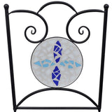 Back Of Seat From VidaXL 3 Piece Bistro Set Ceramic Tile Blue And White | SKU: 271771 | UPC: 8718475925248