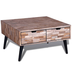 vidaXL Coffee Table With 4 Drawers Reclaimed Teak Wood | SKU: 241708 | Barcode: 8718475931188