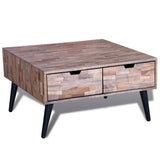 vidaXL Coffee Table With 4 Drawers Reclaimed Teak Wood | SKU: 241708 | Barcode: 8718475931188