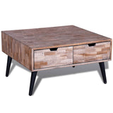 vidaXL Coffee Table With 4 Drawers Reclaimed Teak Wood | SKU: 241708 | Barcode: 8718475931188