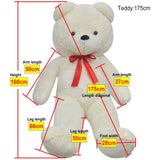 vidaXL XXL Soft Plush Teddy Bear Toy White 160 cm  | SKU: 80101 | Barcode: 8718475935797