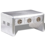 vidaXL Aviator Coffee Table 3 Drawers Vintage Aircraft Airman Style | SKU: 242119 | Barcode: 8718475944010