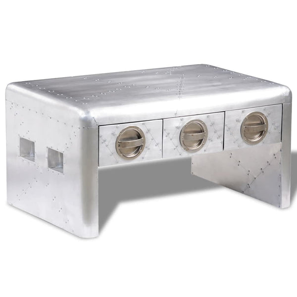 vidaXL Aviator Coffee Table 3 Drawers Vintage Aircraft Airman Style | SKU: 242119 | Barcode: 8718475944010