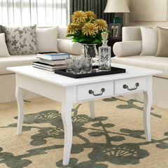 vidaXL vidaXL Coffee Table With 4 Drawers White | SKU: 242436 | Barcode: 8718475956129