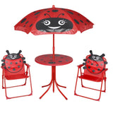 VidaXL 3 Piece Kids' Garden Bistro Set With Parasol In Red | SKU: 41842 | UPC: 8718475960706