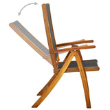 vidaXL Folding Garden Chairs 2 pcs Solid Acacia Wood And Textilene | SKU: 41747 | Barcode: 8718475961901