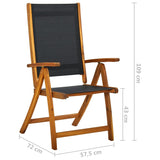 vidaXL Folding Garden Chairs 2 pcs Solid Acacia Wood And Textilene | SKU: 41747 | Barcode: 8718475961901
