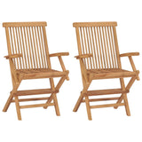 vidaXL Folding Garden Chairs 2 pcs Solid Teak Wood N3 | SKU: 41999 | Barcode: 8718475964940