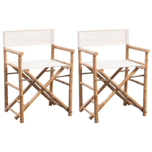 vidaXL Folding Director's Chair 2 pcs Bamboo And Canvas | SKU: 41895 | Barcode: 8718475965367