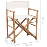 vidaXL Folding Director's Chair 2 pcs Bamboo And Canvas | SKU: 41895 | Barcode: 8718475965367