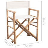 vidaXL Folding Director's Chair 2 pcs Bamboo And Canvas | SKU: 41895 | Barcode: 8718475965367