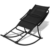 vidaXL Garden Rocking Chair Steel And Textilene Black | SKU: 42158 | Barcode: 8718475970484