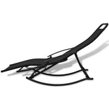 vidaXL Garden Rocking Chair Steel And Textilene Black | SKU: 42158 | Barcode: 8718475970484