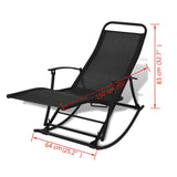 vidaXL Garden Rocking Chair Steel And Textilene Black | SKU: 42158 | Barcode: 8718475970484