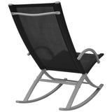 vidaXL Garden Rocking Chairs 2 pcs Steel And Textilene Black | SKU: 42163 | Barcode: 8718475970538