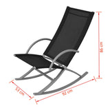 vidaXL Garden Rocking Chairs 2 pcs Steel And Textilene Black | SKU: 42163 | Barcode: 8718475970538