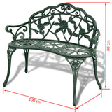 vidaXL Garden Bench 100 cm Cast Aluminium Green | SKU: 42166 | Barcode: 8718475973072