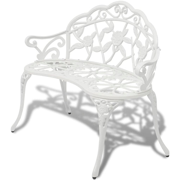 vidaXL Garden Bench 100 cm Cast Aluminium White | SKU: 42167 | Barcode: 8718475973089