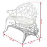 vidaXL Garden Bench 100 cm Cast Aluminium White | SKU: 42167 | Barcode: 8718475973089