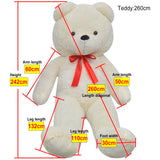 vidaXL Teddy Bear Cuddly Toy Plush White 242 cm | SKU: 80148 | Barcode: 8718475979586
