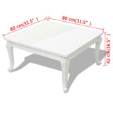vidaXL Coffee Table 80x80x42 cm High Gloss White | SKU: 243379 | Barcode: 8718475991984