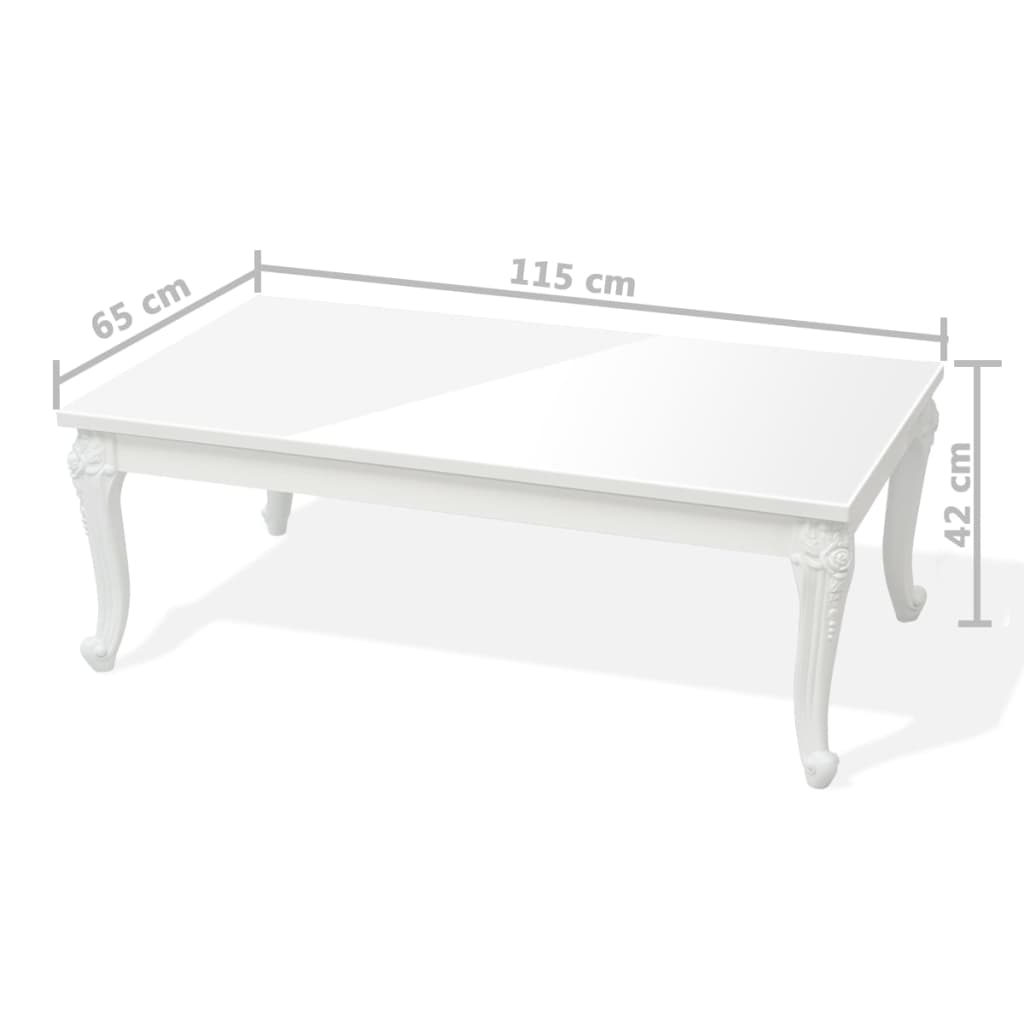 vidaXL Coffee Table 115x65x42 cm High Gloss White | SKU: 243381 | Barcode: 8718475992004