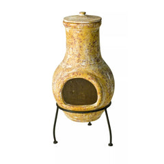 RedFire Tampico Clay Chiminea / Outdoor Fireplace In Mottled Yellow | SKU: 423892 | Barcode: 8718801854686