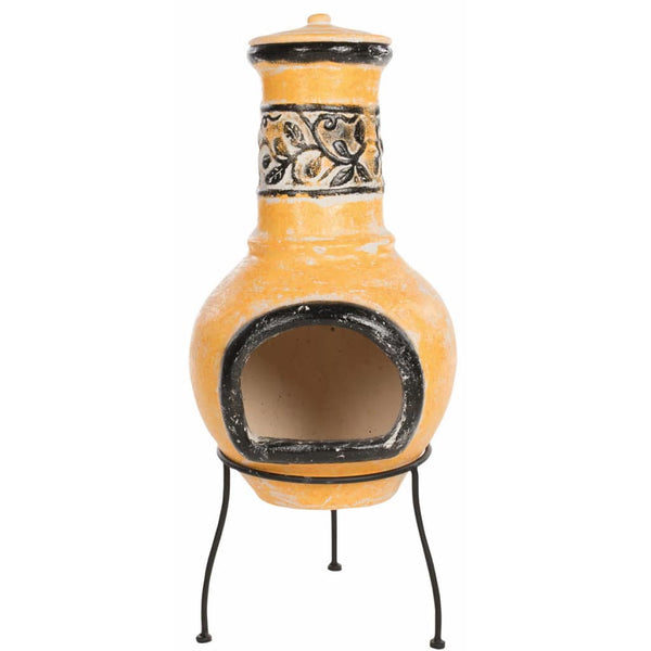 RedFire Soledad Clay Chiminea / Outdoor Fireplace In Yellow & Black | SKU: 411835 | Barcode: 8718801854730