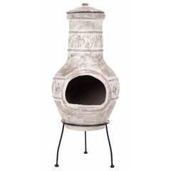 RedFire Acopulco Clay Chiminea / Outdoor Fireplace In Grey | SKU: 411836 | Barcode: 8718801854747