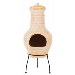 RedFire Star Flower Clay Chiminea / Outdoor Fireplace In Straw Colour | SKU: 411837 | Barcode: 8718801854754